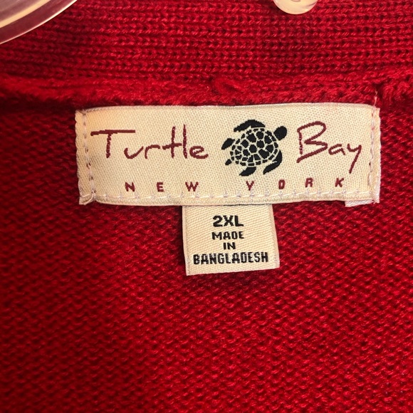 Turtle Bay Sleeveless Button Down Cable Knit Vest   Size 2XL - Picture 2 of 6